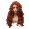 ZXUY Long Curly Wavy Synthetic Wigs for Women, Heat Resistant Fiber, Cosplay Full Head Wigs, Halloween/Christmas (Brown 60CM)