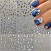 7 Sheets Star Nail Stickers Star Nail Decals Gold Silver White Black Star Nail Art Stickers Self Adhesive Glitter Shiny Star Nail Designs Nail Art Supplies for Women Nail Manicure Decorations