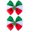 Christmas Hair Bows Christmas Tree Hair Clips for Girls Women Handmade Grosgrrain Hair Bow Clip Grosgrain Ribbon Bows XMAS Hair Accessories for Christmas Party Decor, Red & Green & White