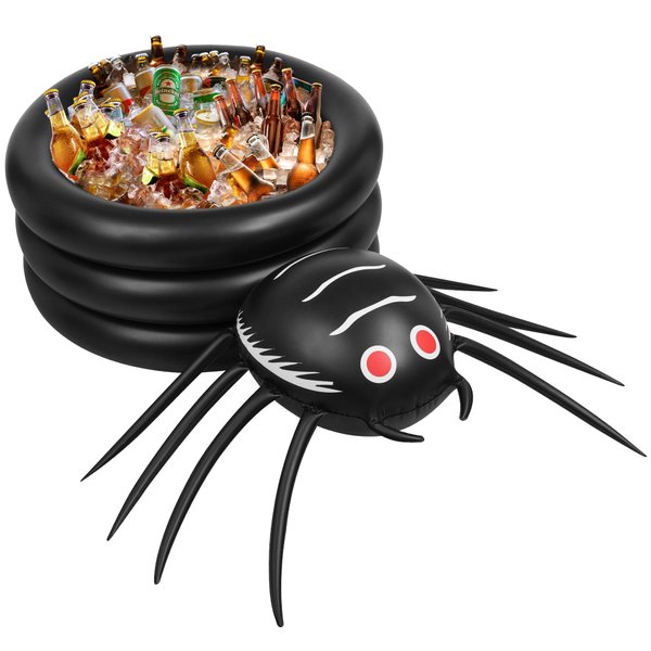 xutengy 59 Inch Halloween Spider Party Drink Cooler Party Beverage Holder，Inflatable Halloween Birthday Party Decorations Ice Bucket , Trick or Treat Toys, Halloween Party Decor Supplies