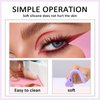 3Pcs Eyeliner Stencil Reusable Silicone Eyeliner & Scythe Eyeliner Brush Auxiliary Mascara Shield Multipurpose Eye Makeup Tool Eyeshadow Applicator for Winged Eyeliner, Eyelashes, Lip Liner (Pink)