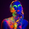 Neon Face and Body Paint (Makeup Style) - Fluorescent Blacklight UV Paint Set - 6 Very Bright Colors with 3 Brushes