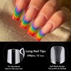 AddFavor XXL Gel X Nail Tips Square 240pcs Extra Long Clear Tapered Square Fake Nails Full Cover False Nail Tips for Acrylic Nail Extension