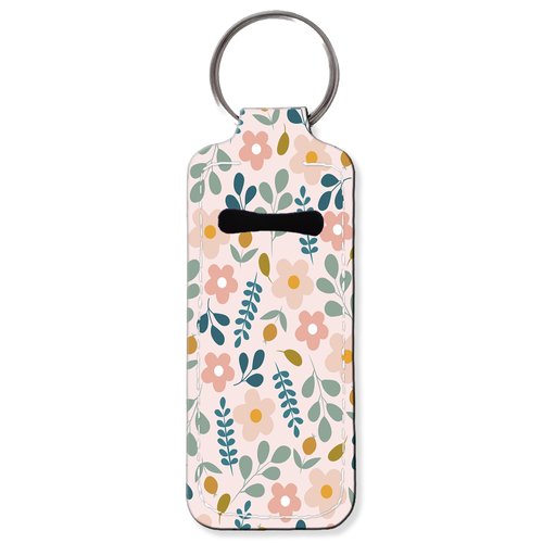 KLLRO RUO Chapstick Holder Keychain Fashion Lipstick Sleeve Lip Balm Portable Pocket Lip Gloss Tube Holder Clip-on Makeup Travel Accessories - Cute Flower