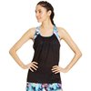 Ideology Women's Printed Sports Bra Layered Tank Classic Black Small