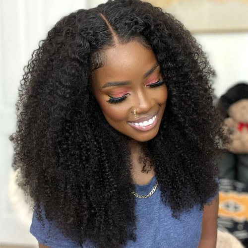 PRIMELACE 13x4 Kinky Curly HD Lace Front Wigs Human Hair 22 inch Curly Lace Front Wigs Human Hair 180 Density Glueless Wigs Pre Plucked with Baby Hair Curly Wigs for Black Women