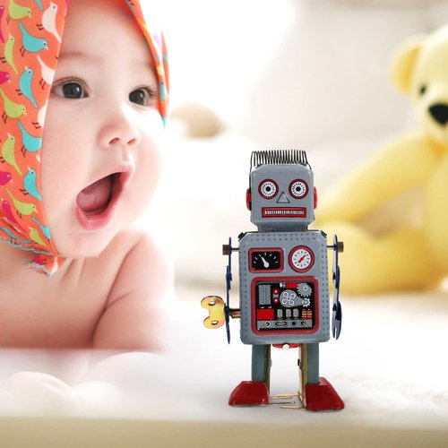 Kids Toys Brain Toy Vintage Toys Wind Up Walking Planet Robot: Clockwork Tin Collectibles Figurine Tabletop Bookshelf Figurine Decor Robot Party Favors Developmental Toys Vintage Decor