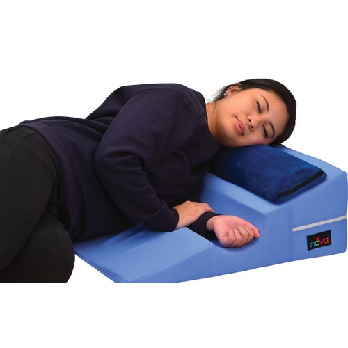 NOVA Bed Wedge for Back & Side Sleepers with Half Roll Pillow Insert, Bed Wedge with Cut Out for Side Sleepers, Combo Bed Wedge & Half Roll Pillow