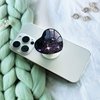 Ksadiye Expandiing Moblile Phone Grip Heart Glass Holder for Smartphones, Cell Phone Collapsible Stand（ Purple Star Black