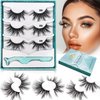 GOO GOO Eyelashes 3D Mink Fur, Fake Lashes 25mm Dramatic Long 1 Style 3 Pairs/set Natural Siberian False Eyelashes Hand Made Strips Lashes Fluffy Full Reusable Mink Eyelashes