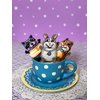 FUZZU Teacup Fluffs Cat Toy with U.S. Grown Certified Organic Catnip– Raccoon