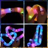 Mikulala 6 Pcs Pop Tubes for Kids Party Favors Glow Sticks Christmas Party Favor for kids Goodie Bags Stuffer Fillers Light Up Toys Birthday Gifts Stocking Fillers Classroom Prize