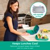 Bentgo Kids Chill Leak-Proof Lunch Box - Included Reusable Ice Pack Keeps Food Cold; 4-Compartment Bento Lunch Container; Microwave/Dishwasher Safe; 2 Year Manufacturer's Warranty (Green/Navy)