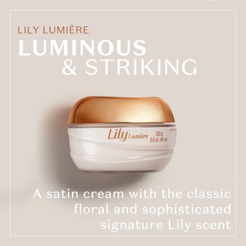 O BOTICARIO Lily Lumiere Satin Cream, Hydrating Body Cream, 24 Hour Fragranced Body Butter for Dry Skin, 8.8 Ounce ,1
