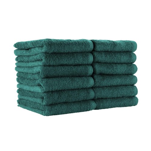 Arkwright Bleach Proof Salon Towels - Pack of 12 - Highly Absorbent, 100% Cotton, Quick Dry Spa Face Towel for Hair Stylist, Barber, Pedicure, and Esthetician, 16 x 27 in, Hunter Green