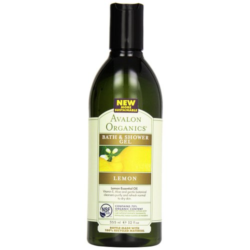 Avalon Organic Botanicals, Bath & Shower Gel, Lemon, 12 oz