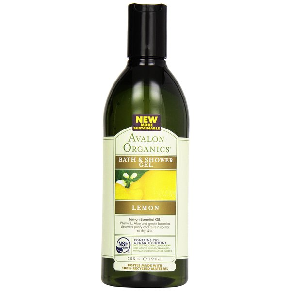 Avalon Organic Botanicals, Bath & Shower Gel, Lemon, 12 oz