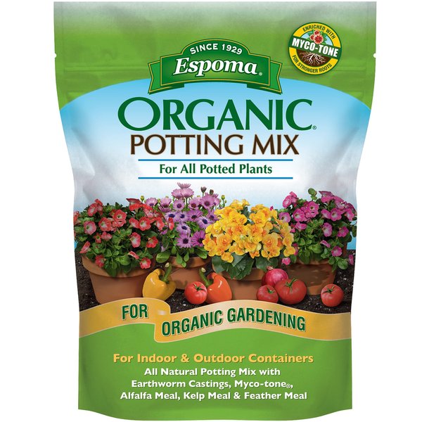 Espoma Organic Potting Soil Mix - All Natural Potting Mix For All Indoor & Outdoor Containers Including Herbs & Vegetables. For Organic Gardening, 4qt. bag. Pack of 1