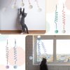Woanger 4 Pcs Cat Spring Toys Hanging Cat Toy Hanging Door Interactive Cat Toys Cat Ball Toys with Bell Long Tail Stretchable Soft Plush Cat Teaser Toy for Kitten Chase Play and Kill Time, Gradient