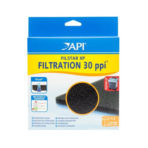 API FILSTAR XP FILTRATION FOAM 30 PPI Aquarium Canister Filter Filtration Pads 2-Count,Blacks &amp; G...