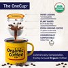 The Organic Coffee Co. Compostable Coffee Pods - Gorilla Decaf (12 Ct) K Cup Compatible including Keurig 2.0, Medium Roast, Swiss Water Processed, USDA Organic