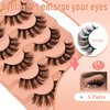 False Eyelashes Wispy 18MM Lashes 3D Faux Mink Lashes Fluffy Pack Thick Volume Soft Strips False Lashes 5 Pairs Multipack
