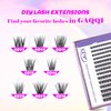 GAQQI Lash Clusters, GQ19 Individual Lashes 168pcs D Curl, DIY Lash Extension 12mm Length Only False Eyelash Clusters, Natural & Wispy Lash Wisps (GQ19,D Curl,12mm)