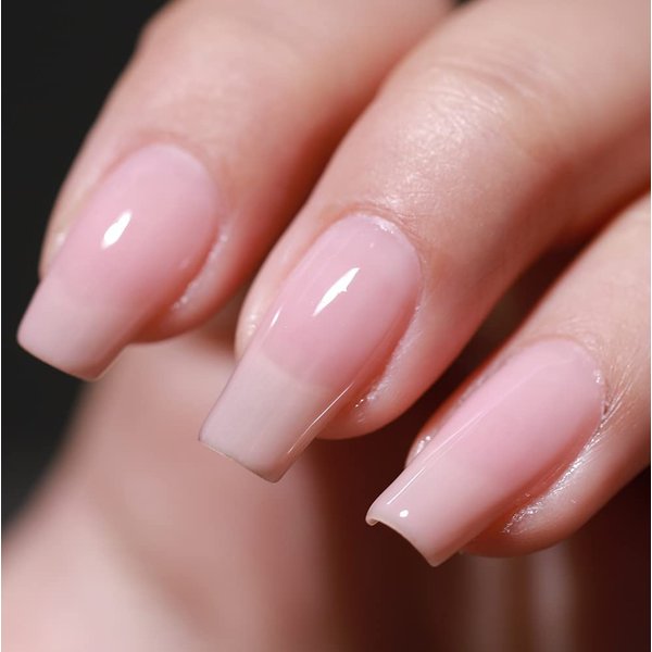 FZANEST Gel Nail Polish 15ml,Jelly Sheer Clear Natural Nude Pink Gel Polish Varnish Nail Art Manicure Soak Off LED UV(Milky Nude) #330