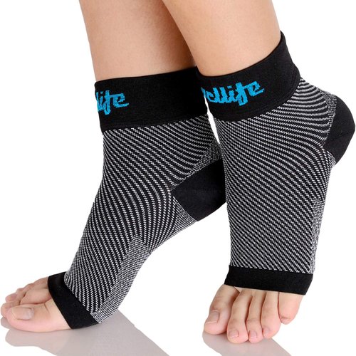 Dowellife Plantar Fasciitis Socks, Ankle Brace Compression Support Sleeves & Arch Support, Foot Compression Sleeves, Ease Swelling, Achilles Tendonitis, Heel Spurs for Men & Women (Black M)