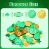 AUGSUN St. Patrick's Day Decorations Shamrock Coins, 60 Pieces Gold Green Good Lucky Coins Plastic Irish 3-Leaf Clover Leprechaun Coin for St Patricks Day Decorations Party Supplies Favors