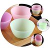 Healifty 3Pcs Diy Face Mixing Bowl Facial Mud Bowl Silicone Facemask Bowl Cosmetic Beauty Tool for Home Salon Spa Face Skin Applicator Bowl (Green)