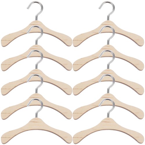 10pcs Dolls Accessory Hanger Doll Wooden Clothes Hanger Wooden Hanger Bjd Dolls Hanger
