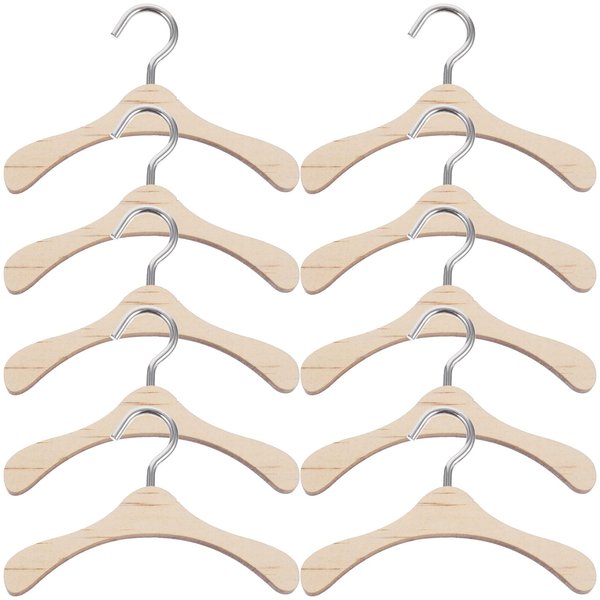 10pcs Dolls Accessory Hanger Doll Wooden Clothes Hanger Wooden Hanger Bjd Dolls Hanger