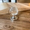 Mini World Globe Crystal Glass Clear Paperweight Desk Office Home Decor Wedding Favor Crafts Ornaments Gifts, Miniature Ball Sphere Display, Round Earth(Ball diameter 8.5cm)