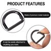 HINZIC 4 Pack D Ring Spring Key Hooks Keyring Clip Buckles Clasp Clamps for Belt Backpacks Handbag Purse Strap- Black