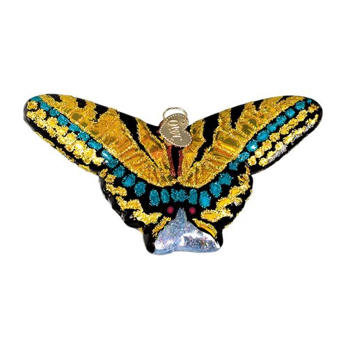 Old World Christmas Ornaments: Butterfly Collection Glass Blown Ornaments for Christmas Tree, Swallowtail Buttferly, Multicolor, 2.500 (12164)