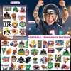 50PCS Football Tattoos Football Face Stickers Temporary Tattoos for Football Game Party Decorations Favors Supplies American Rugby Fans Kids Boys Girls Party Bag Filler