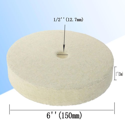 𝐋𝐮𝐨 𝐤𝐞 6''x1'' Wool Buffing Wheel - 1/2'' Arbor Compressed Felt Polishing Kits Wool Buffing Wheels for Bench Grinder/Table Grinder