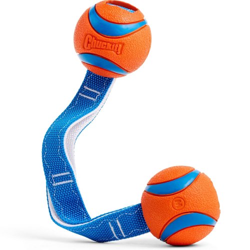 Chuckit! Ultra Duo Tug Dog Toy, Medium Indoor and Outdoor Dog Ball for Dogs 20-60 Pounds