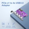 H!Fiber 4 Port USB 3.0 PCIe Card with 15-pin SATA Power Connector, PCIe to (4) USB 3.0 Expansion Card, Internal USB3.0 Hub Converter for Desktop PC Host Card, Support Windows 10/8/7/XP, Linux