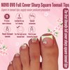 NOVO OVO Sharp Square Toe Nail Tips Press on Full cover, Soft Gel False Toenail Extension Kit, Pre-etched Clear Double Matte Fake Longtoes Claw for Salon DIY Acrylic Pedicure x 15 Sizes 240 Pcs