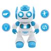 LEXiBOOK, Powerman Shoot - My First Throwing-disc Robot, Programmable Remote Control Robot, Plays Music and Dances, Sound and Light Effects, 12 Foam Discs, ROB17, White/Blue