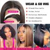 Bob Wig Human Hair Wear and Go Glueless Bob Wigs Human Hair Pre Plucked Pre Cut 4x4 HD Lace Closure Wig Short Straight Bob Human Hair Wigs for Black Women Upgraded No Glue Bob Wig 180% Density 10 Inch