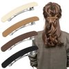 ATODEN Hair Clips 4Pcs Hair Barrettes for Thin Fine Hair Neutral Flat Hair Clips Hair Pins Matte French Barrette Hair Clips for Short Medium Hair Accessories for Women Girls Beige Khaki Brown Black
