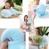 OUKEYI 11.8 inch Cute Dinosaur Plush Toys, Plush Stuffed Animal Dino Hugging Pillow Soft 3D Pom Plush Toy, Birthday Gifts for Kids Girls Boys (Blue)