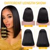 Bob Wig Human Hair 13x4 Hd Lace Front Wigs Human Hair Pre Plucked 180 Density Short Bob Wigs Lace Frontal Wig Glueless Wigs Brazilian Virgin Human Hair for Women with Baby Hair Natural Black 16 Inch