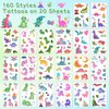 Ozepao Dinosaur Glitter Temporary Tattoos for Kids - 160 Styles - Dino Party Favors, Birthday Party Supplies, T-rex Decorations