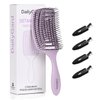Daily Gard Detangling Brush, Dry and Wet Vented Detangler Hair Brush for Women and Men, Professional Paddle Curved Styling Hairbrush for Straight/Curly/Thick/Long/Wavy/Damaged Hair, Purple