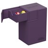 Ultimate Guard Flip 'n' Tray 80+, Deck Case for 80 Double-Sleeved TCG Cards +Dice Tray, Purple, Independent Magnetic Closure & Microfiber Inner Lining
