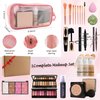 All in One Makeup Kit for Women Full Kit,Travel Makeup Kit for Teens,Makeup Gift Kit with Everything,Foundation Eyeshadow Lipstick Eyebrow Blush Powder, Christmas Make Up Gift Set for Beginner-C
